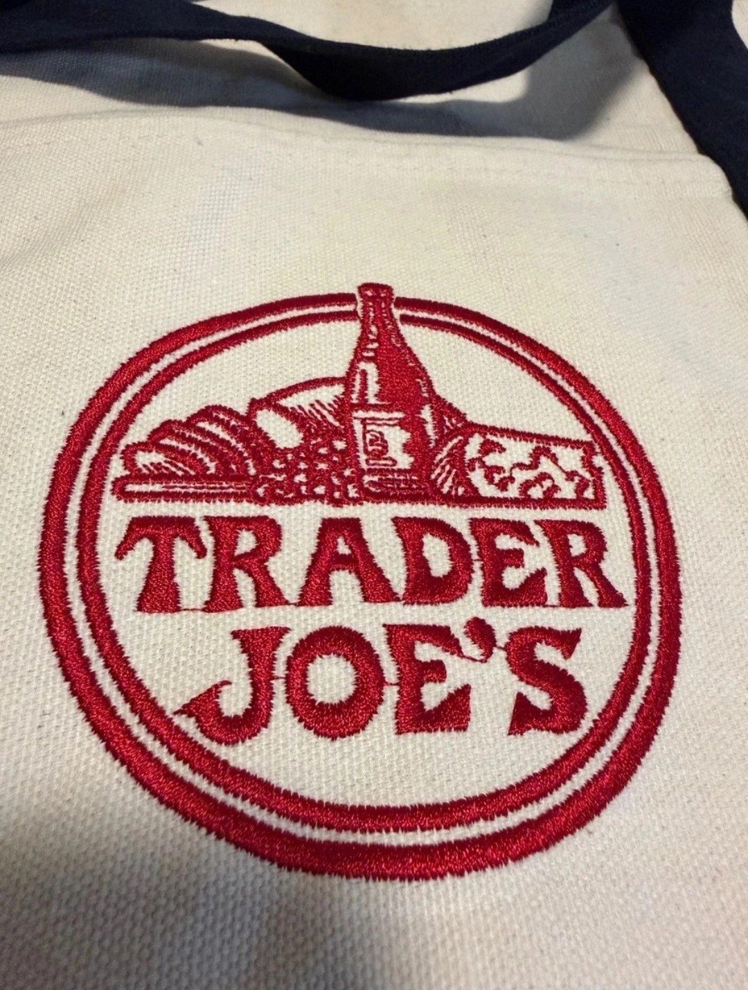 Set of Two (2) Trader Joe’s Canvas Tote Shopping Bag – LARGE CLASSIC NAVY BLUE