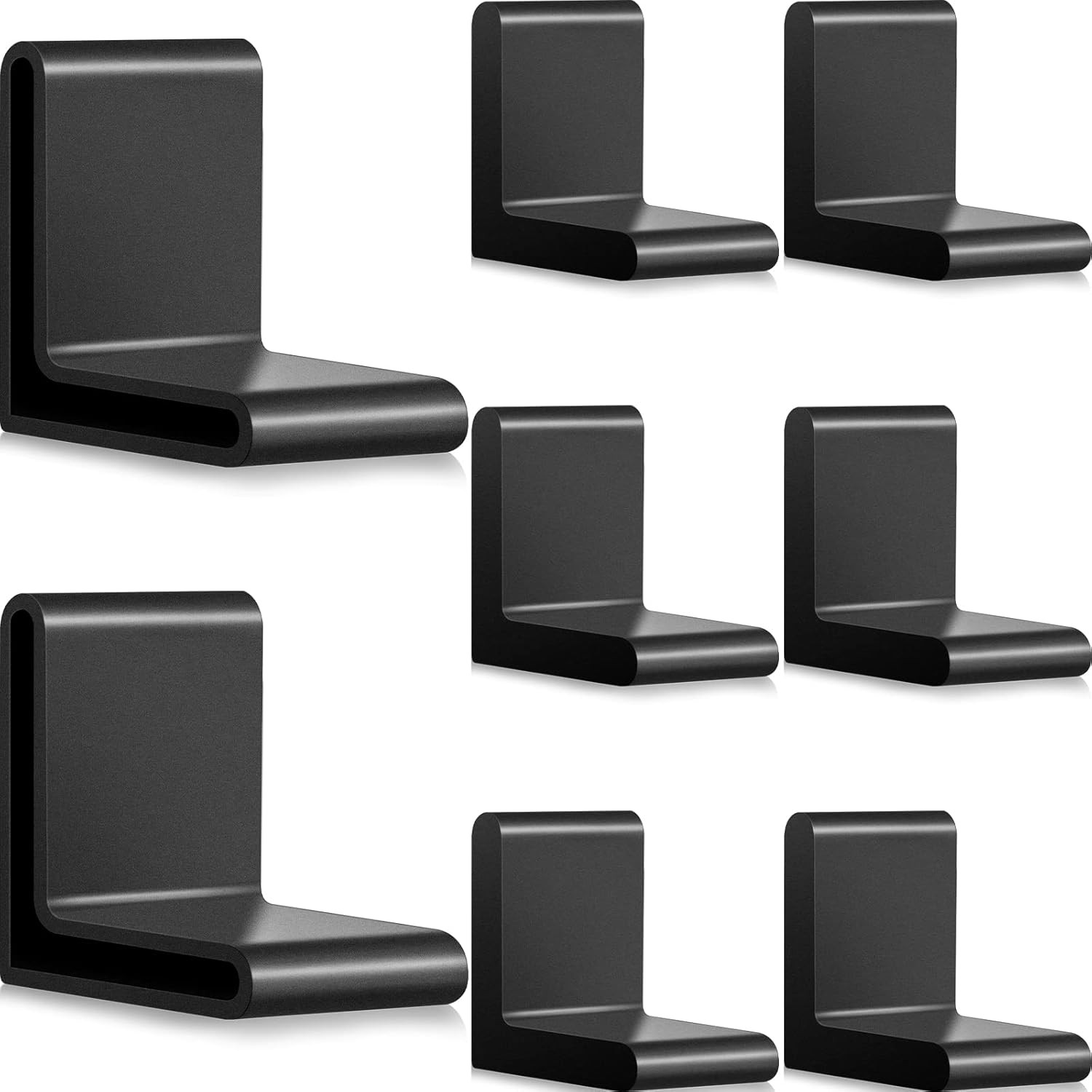 8 Pcs 1.5 Inch Bed Frame End Caps – Rubber Angle Iron L Shape Black