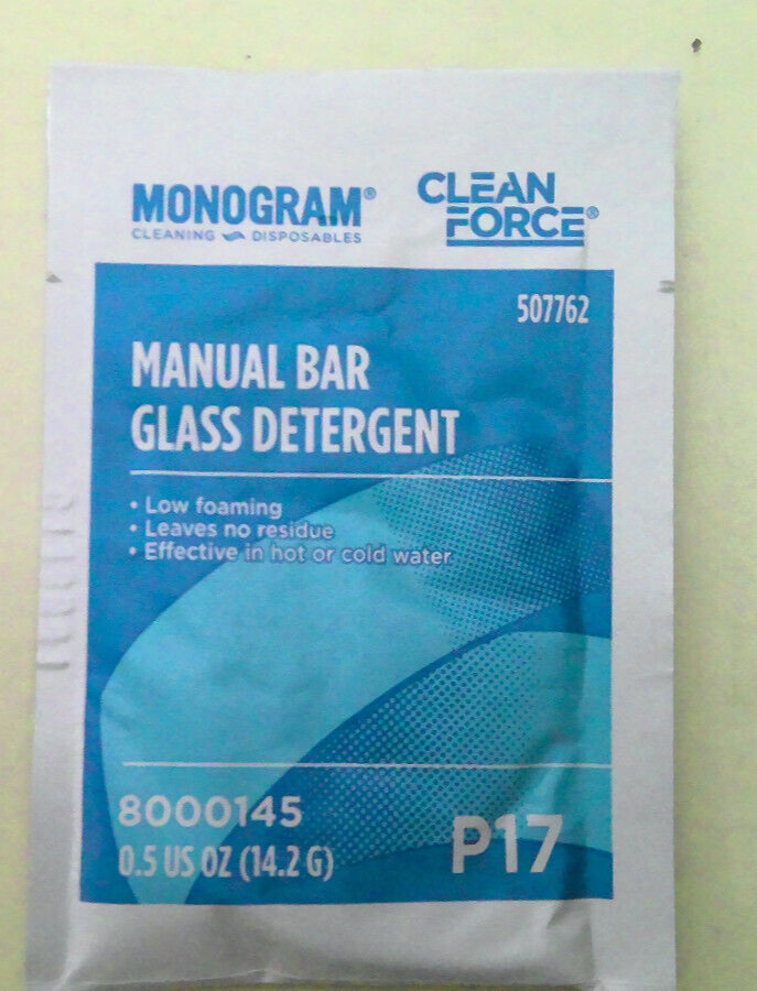 Monogram 8000145 Manual Bar Glass Detergent 100 Pieces of 0.5oz Each Packet