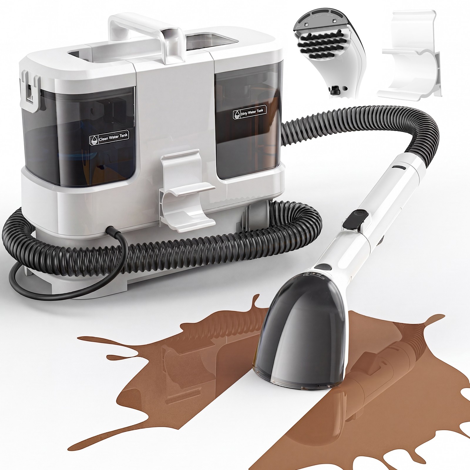 16000Pa Portable Carpet Cleaner Machine Upholstery Cleaner Spot Cleaner Compact