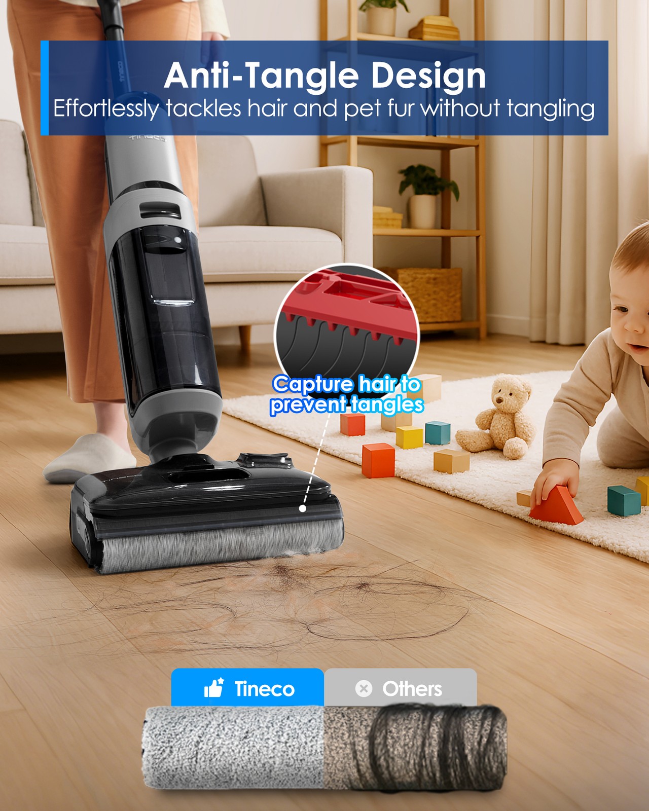 Tineco Floor ONE i5 Stretch Wet Dry Vacuum Cleaner, Vacuum & Mop in One Step