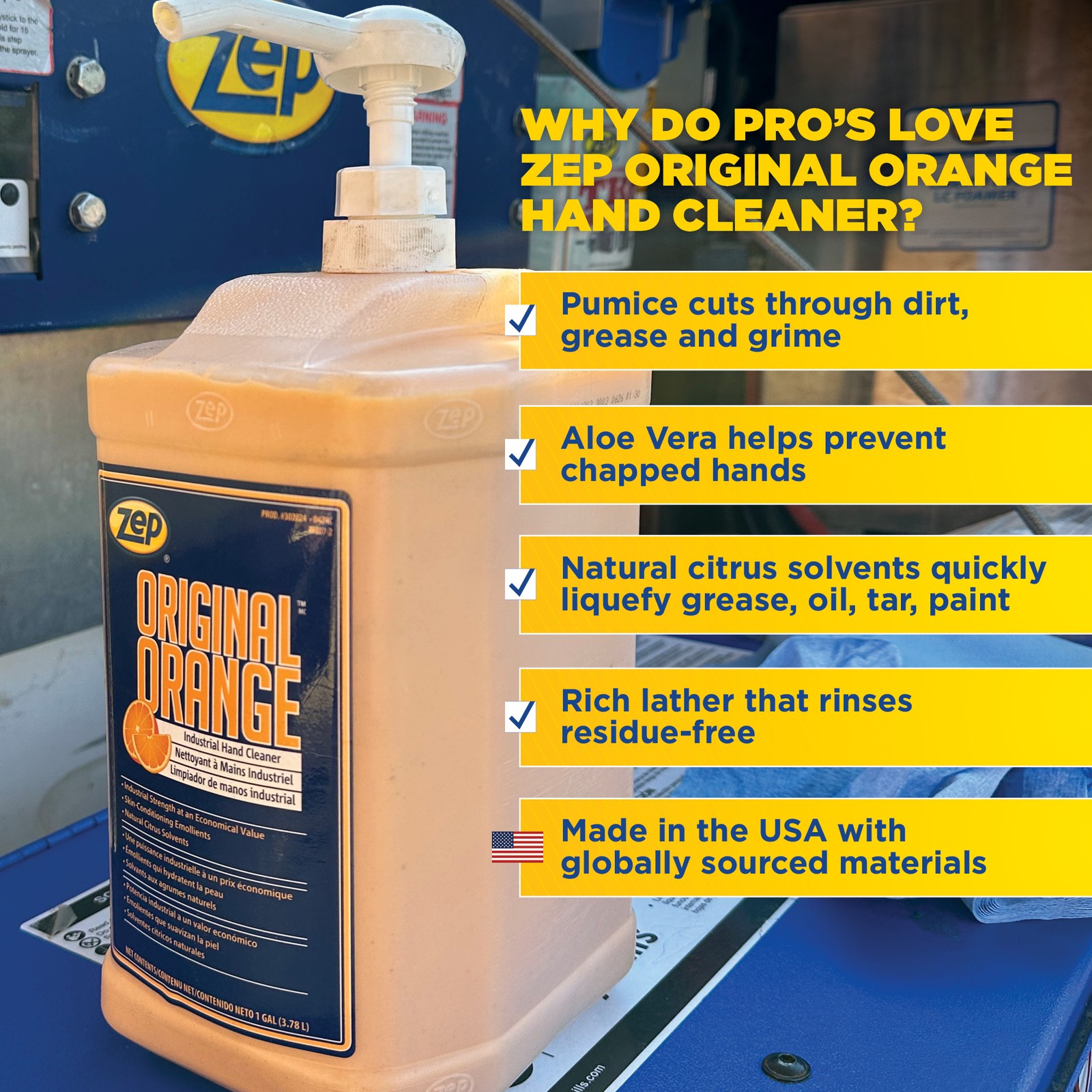 Zep Original Orange Industrial Hand Cleaner – 1 Gal (Case of 4)- 99124 –