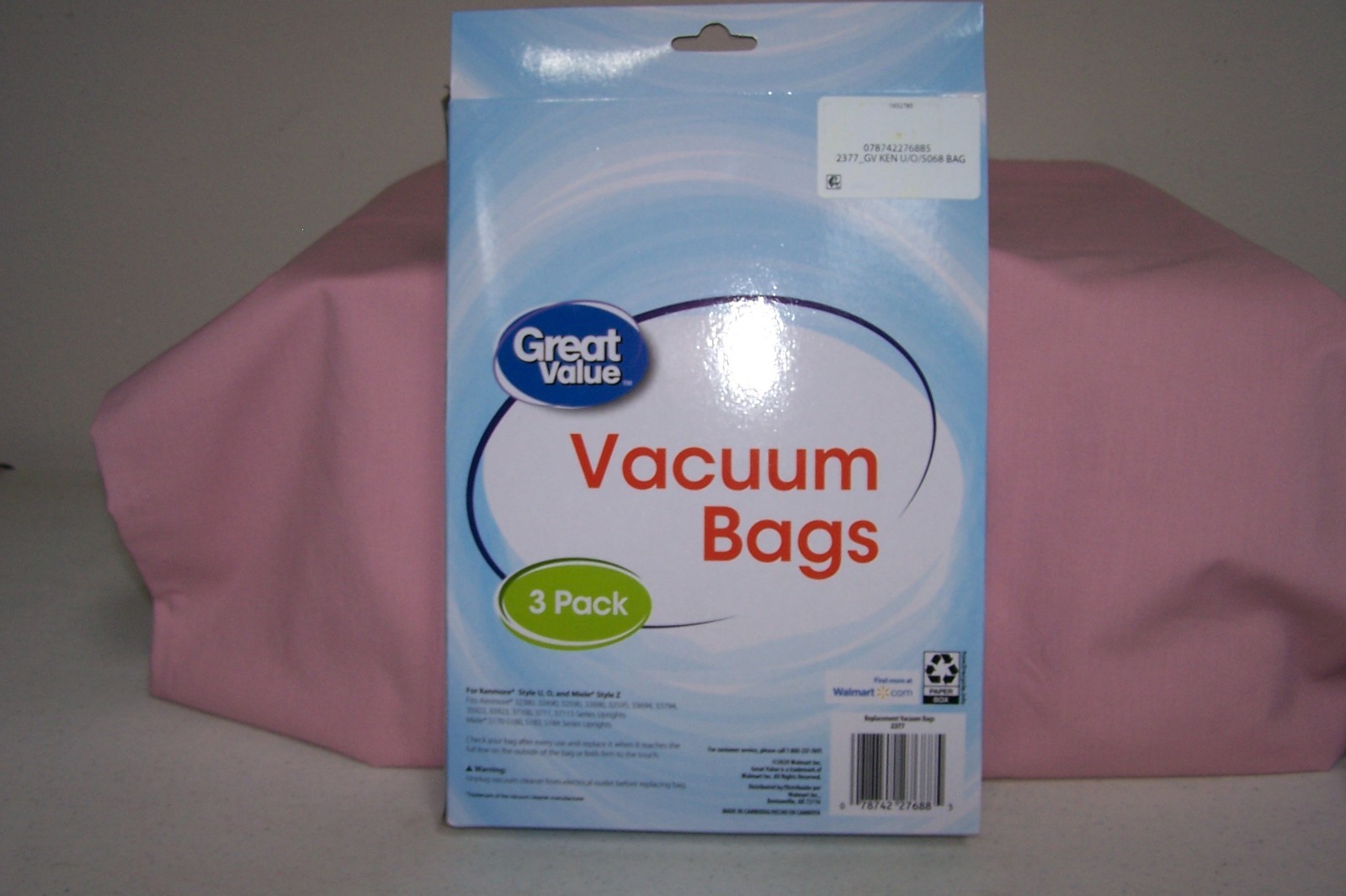 3-Pack (1 Set) Great Value Kenmore Style U O & Miele Style Z Vacuum Cleaner Bags