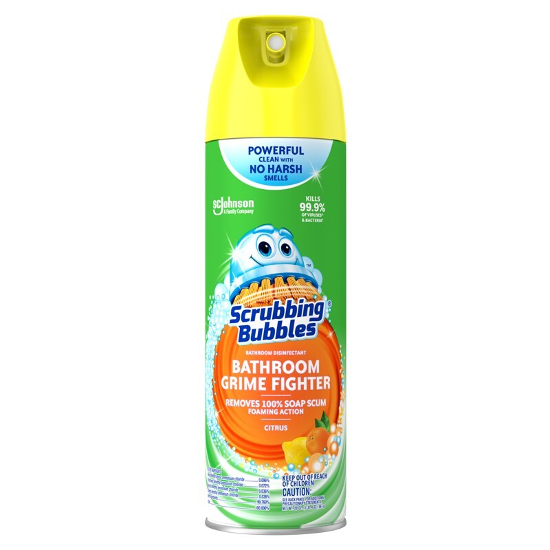 3 ~ Scrubbing Bubbles Citrus Scent Bathroom Grime Cleaner 20 oz Foam Spray NEW!!