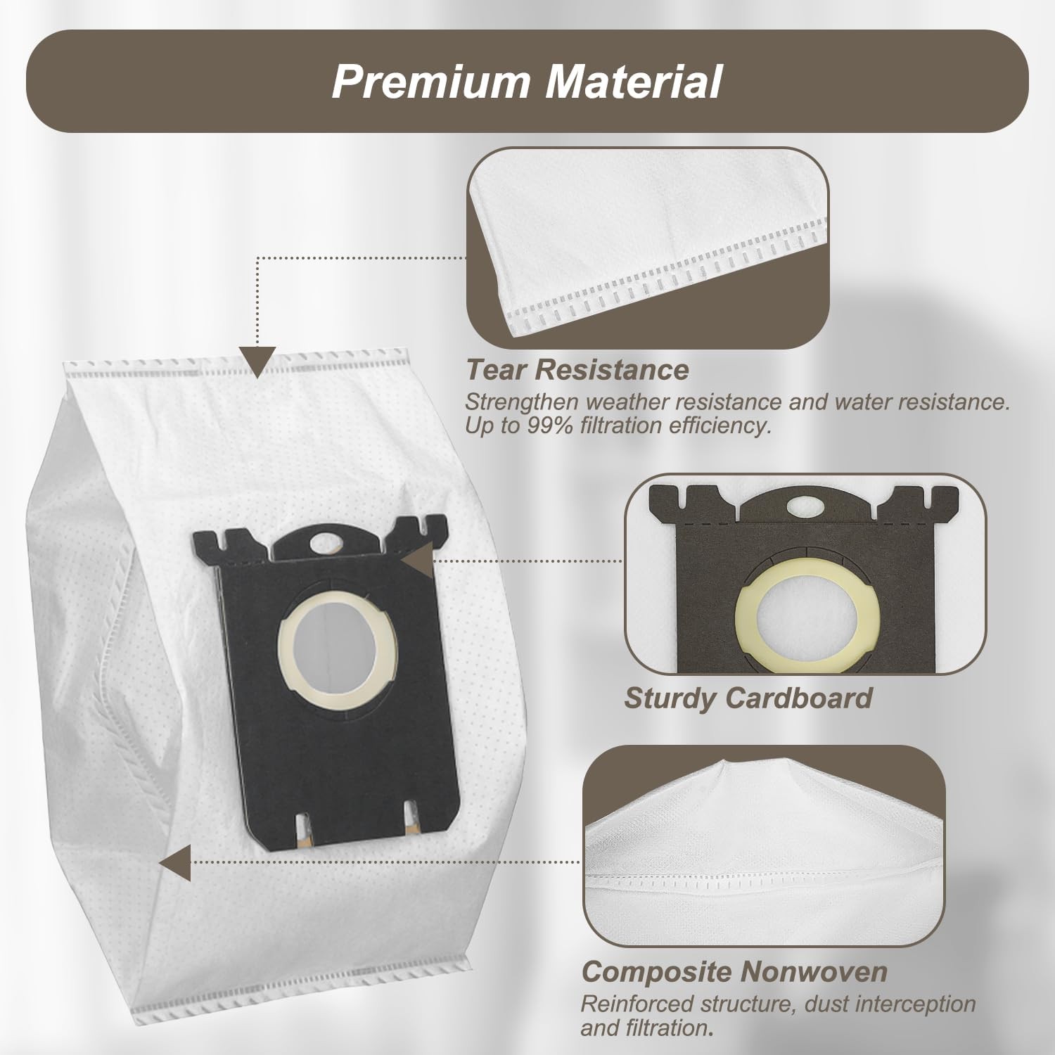 Replacement 10 Pack EL200G S Vacuum Bags for Electrolux EL200 EL200A EL200B