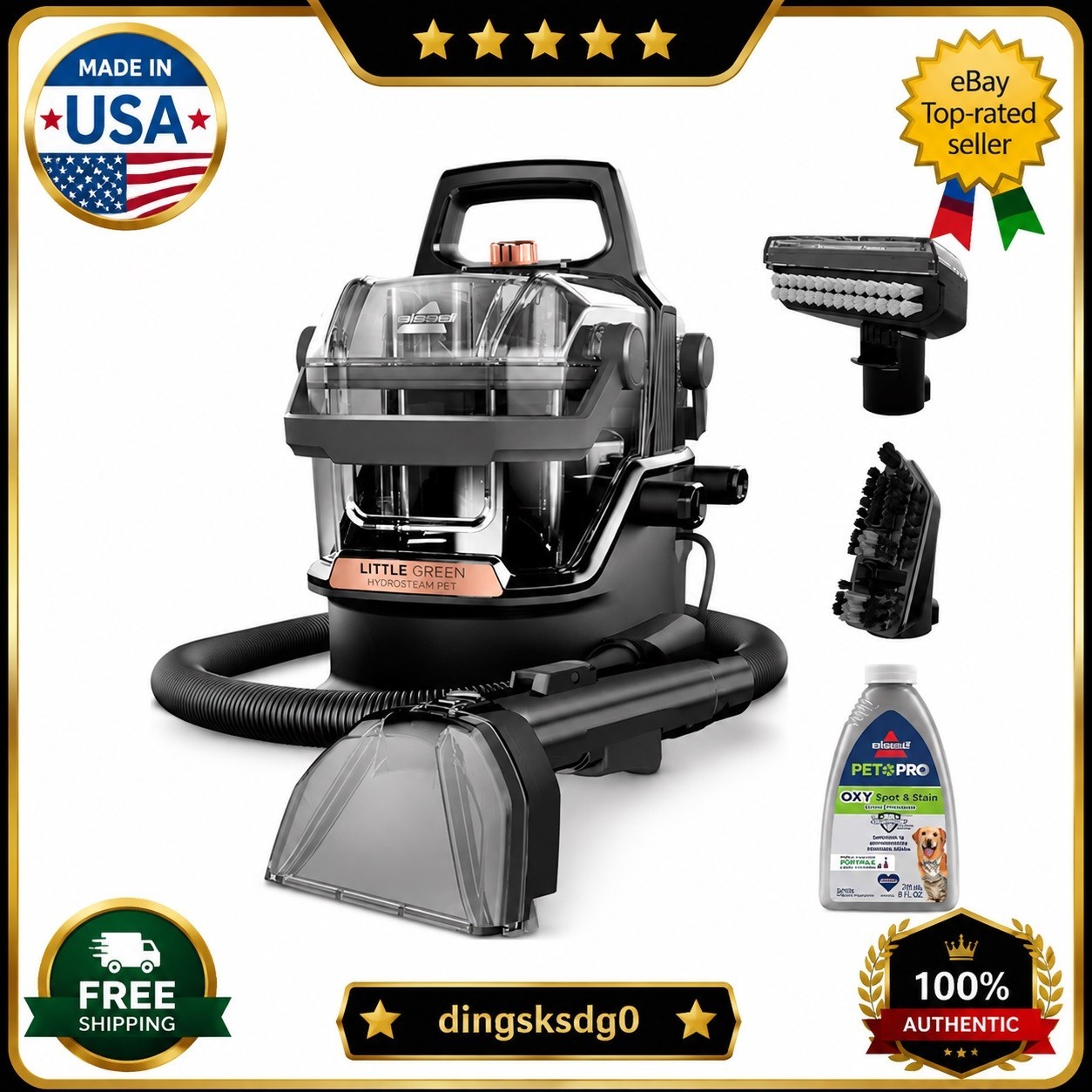 BISSELL Little Green HydroSteam 36052 Pet Carpet Upholstery Cleaner-New🔥❗