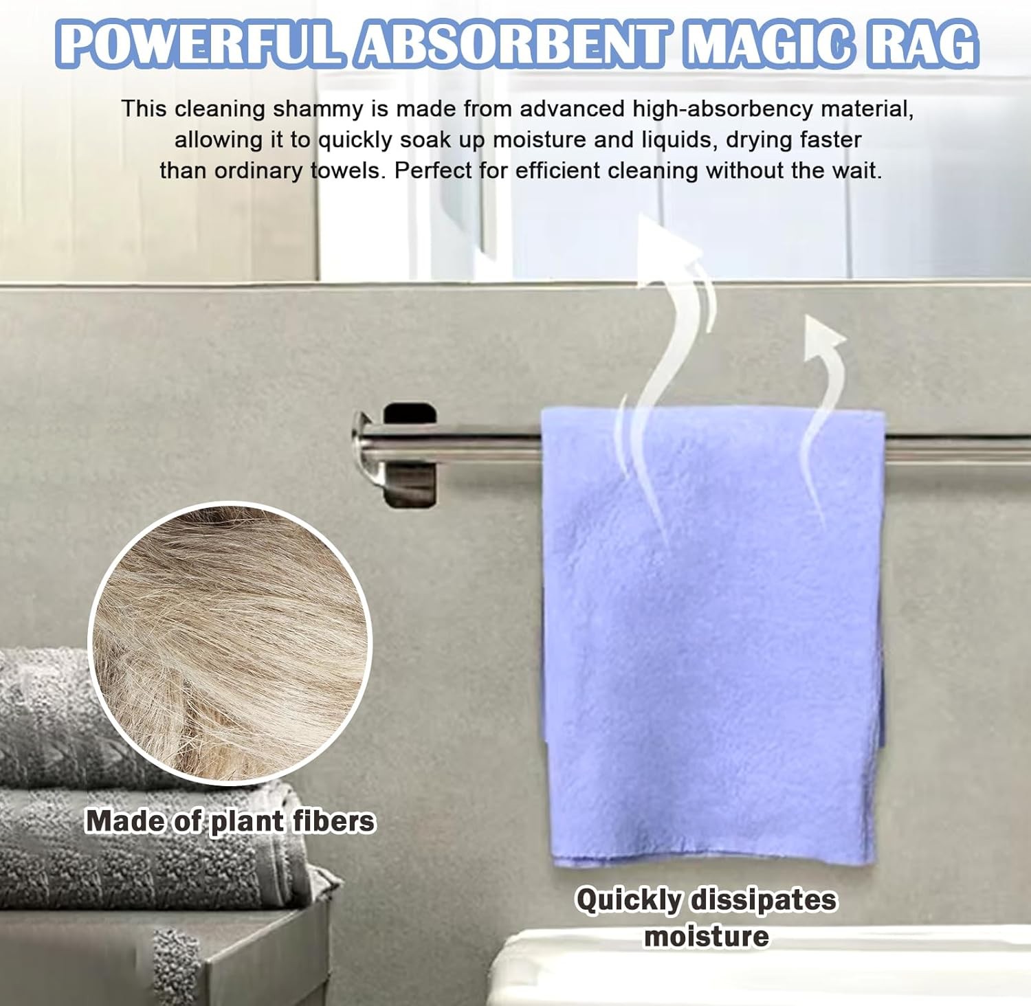 Ultra-Absorbent Miracle Cleaning Shammy, Super Absorbent Cleaning Cloth Multi…
