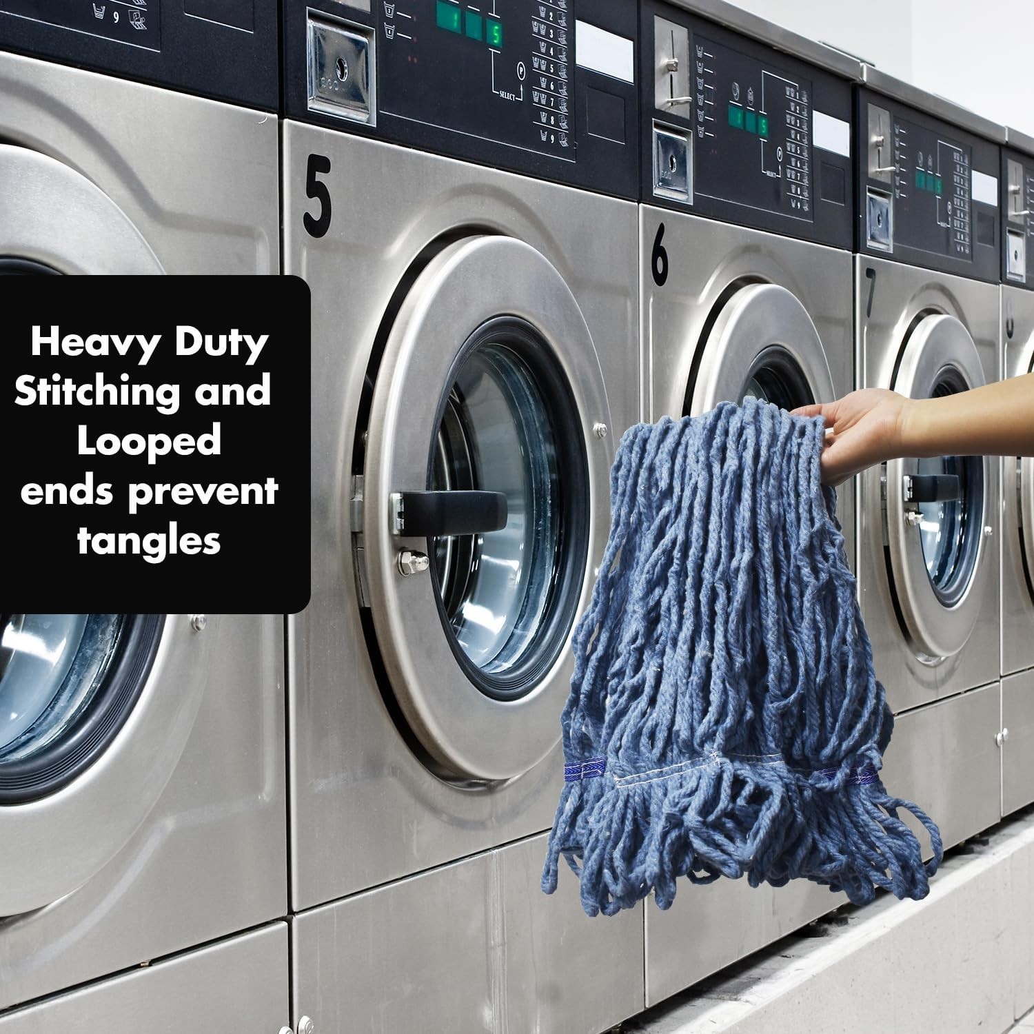 6 pack ,Commercial Mop Head Replacement, Heavy Duty Industrial Cotton Mop Heads