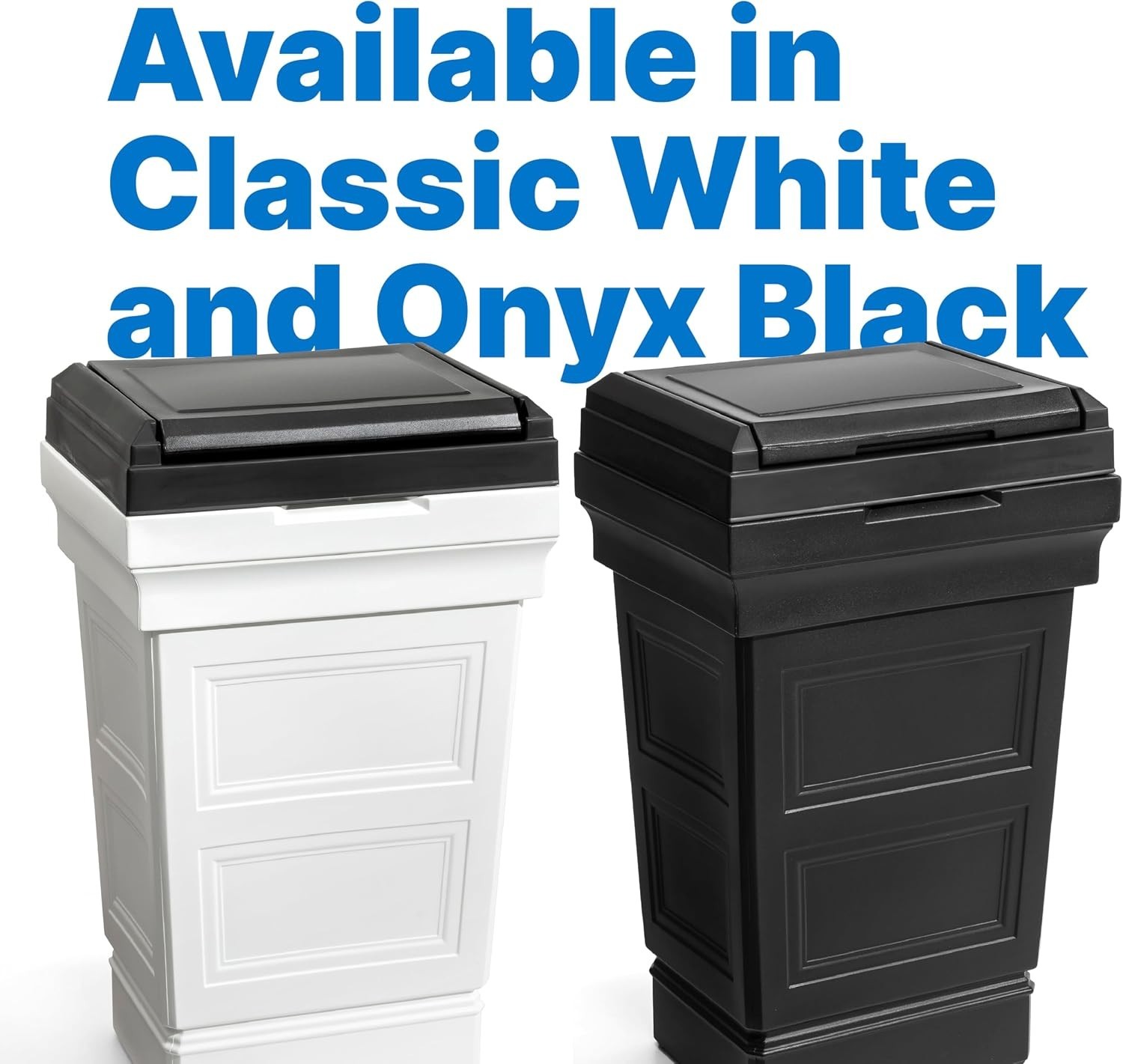 Elegant Onyx Black Trash Can, 39 Gallons – Indoor/Outdoor Use, Removable Lid