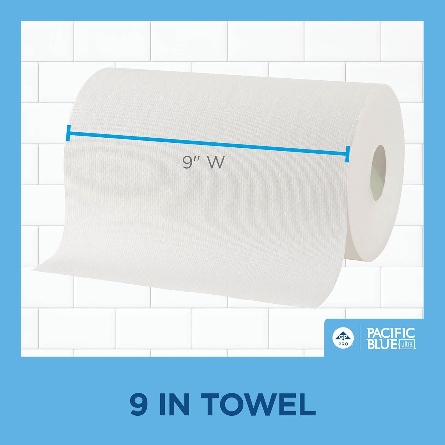 Georgia-Pacific, Pacific Blue Ultra, 9″ Paper Towel Rolls (26610), White, 6 Roll