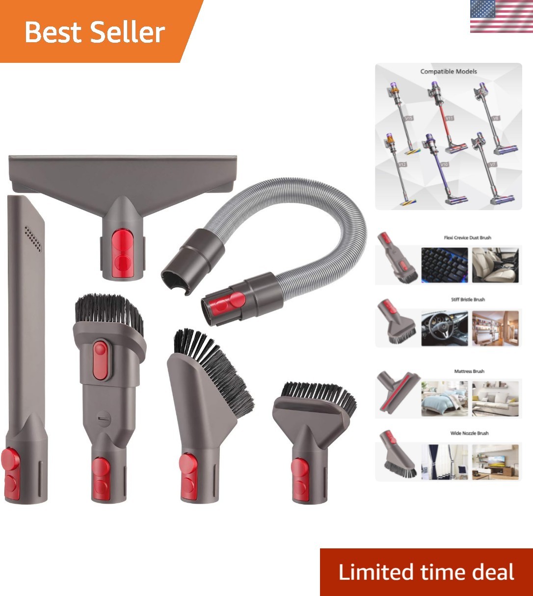 Attachment Kit for Dyson Gen 5 Gen5 V15 V12 V8 V11 V10 V7 Absolute Detect Cor…