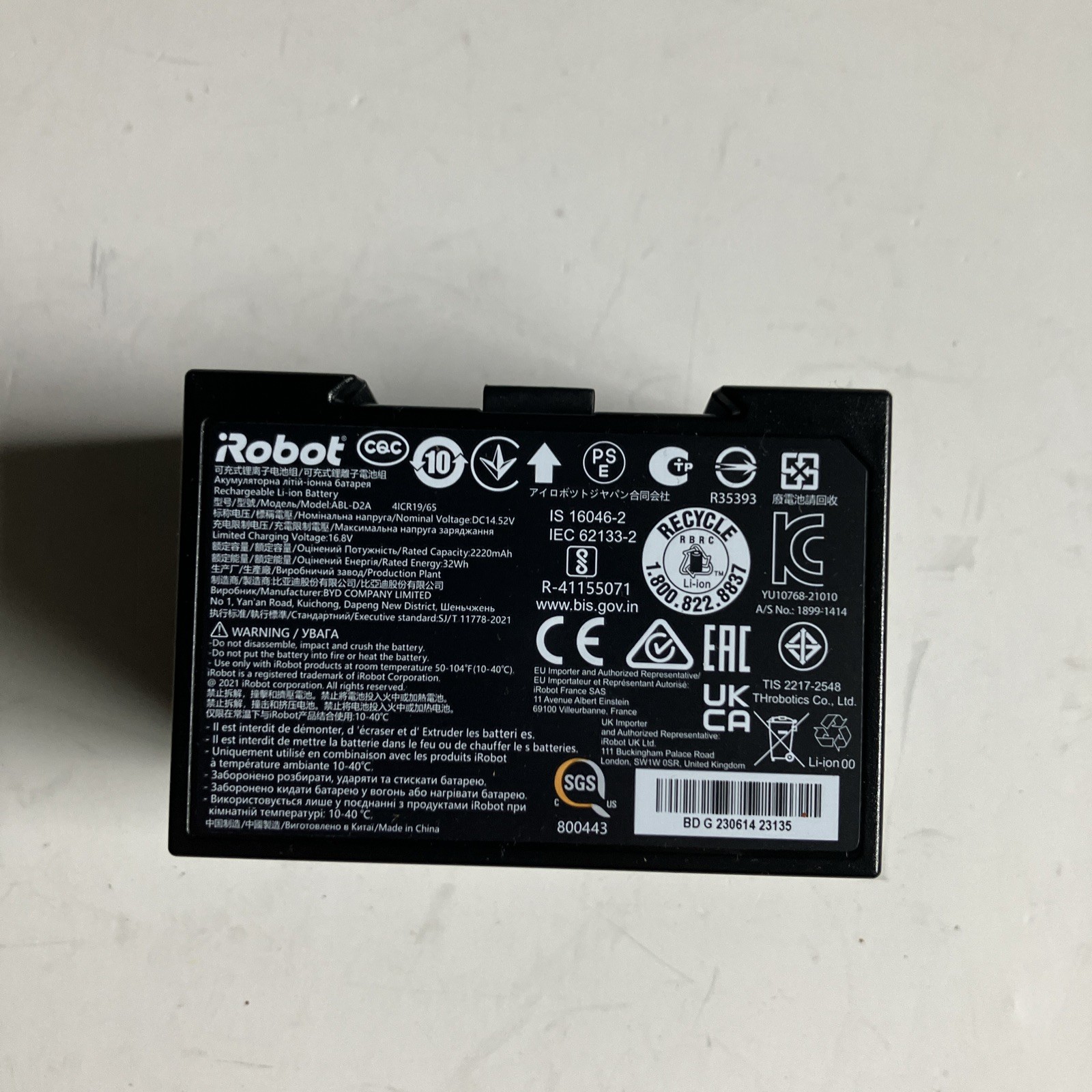 Genuine OEM ABL-D2A Battery iRobot Roomba j5 j6 j7 j8+ i3 i4 i5 i7 i8+ e5