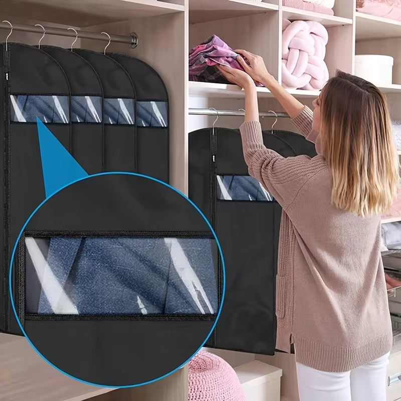 5Pcs Suit Travel Bag Garment Bag Long Dress For Hanging Clothes Carrier Cover US