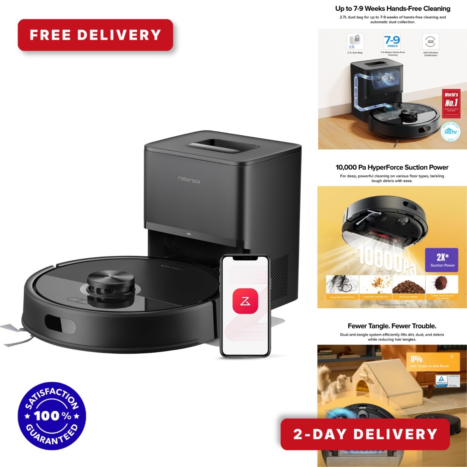 Roborock Q7 M5+ Robot Vacuum & Mop – Self-Empty, 10000Pa Suction