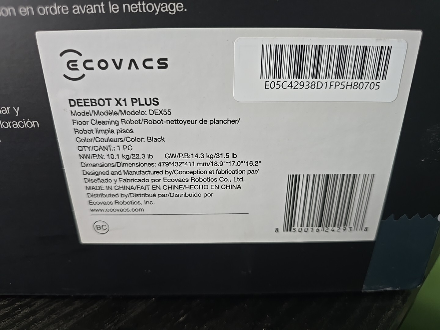 Ecovacs Deebot X1 Plus Robot Vacuum And Mop Combo With Self Emptying Station