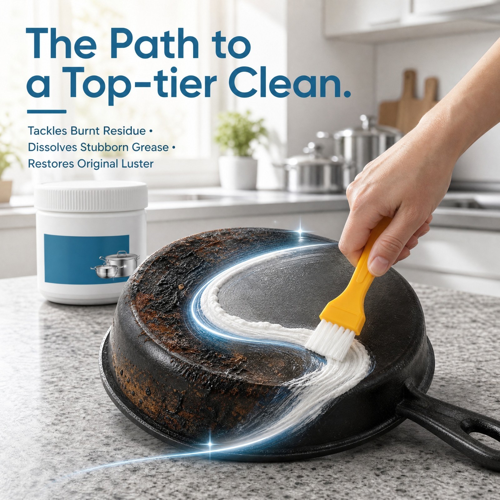 260g Cookware Burnt Stain Cleaning Paste, Multi-Use Pan Bottom Cleaner