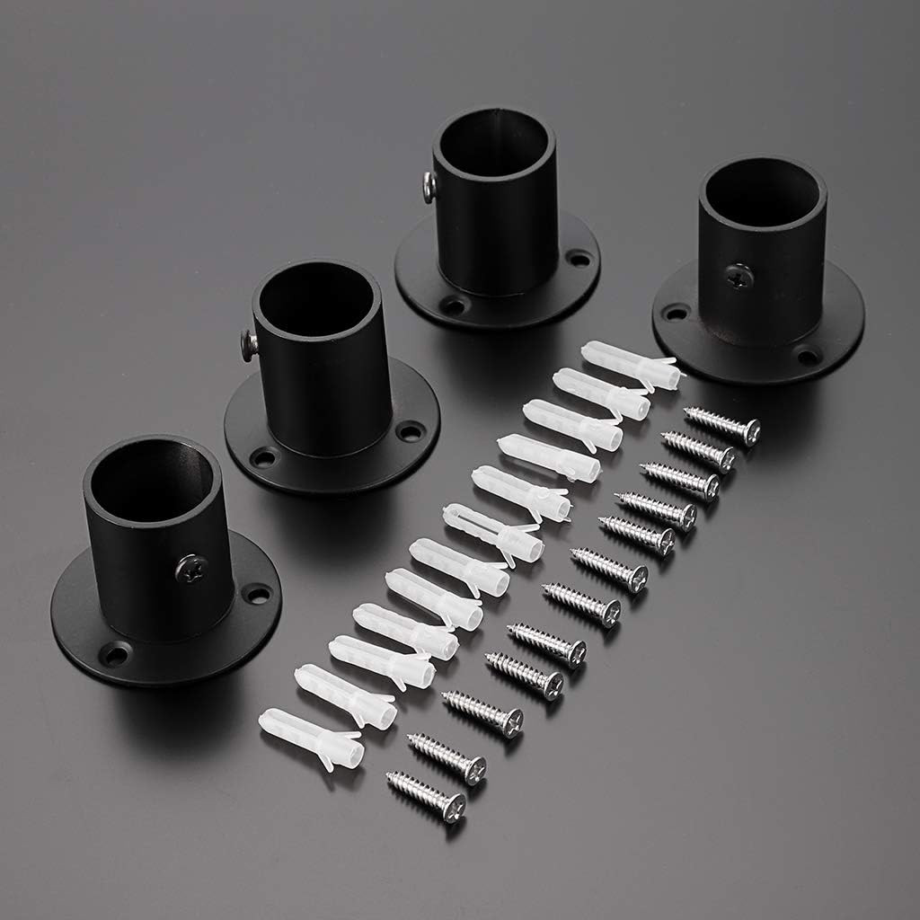 Ownmy 4 Packs Stainless Steel Pole Sockets Flange Rod Holder, Wall Mount Pipe Br