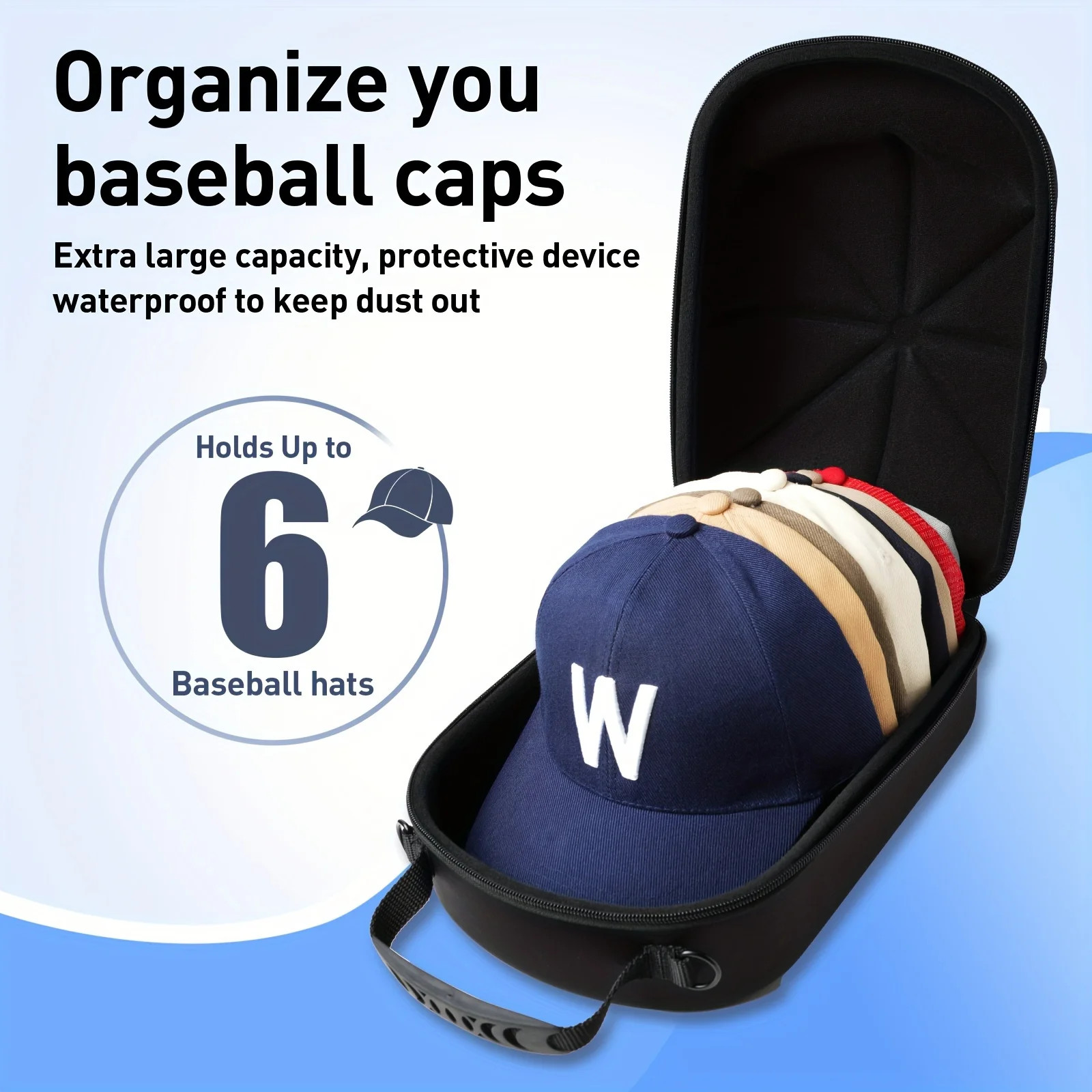 1pc Baseball Hat Travel Bag – EVA Hard Shell Cap Carrier & Organizer