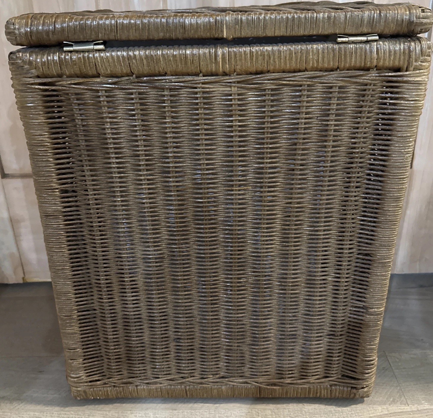 Boho Wicker Laundry Hamper w/ Lid Removable Cotton Liner Rattan Basket Natural