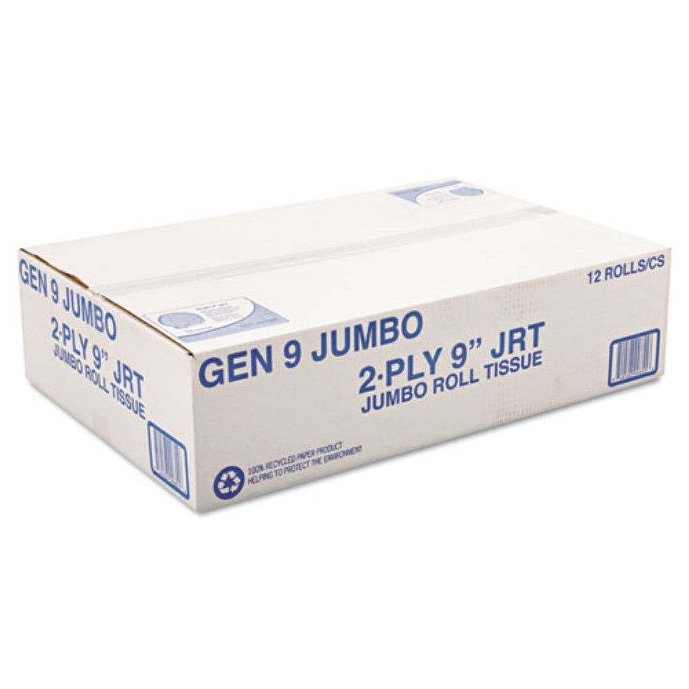 General Supply 9JUMBOB 9 in. 2 Ply Jumbo Roll Bath Tissue – WHT (12/Carton) New