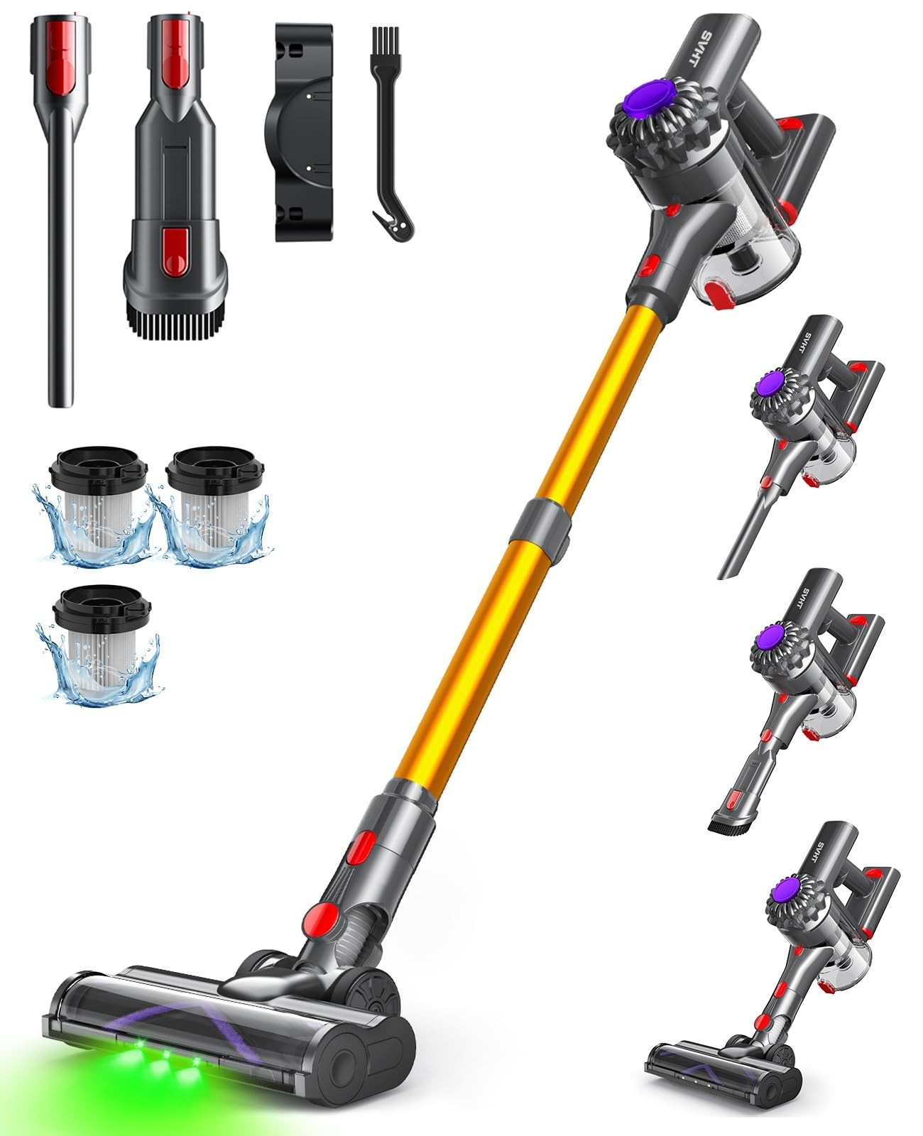 Cordless Vacuum Cleaner, 450W 40KPA Vacuum Cleaners for Home, 45Mins Lightweight