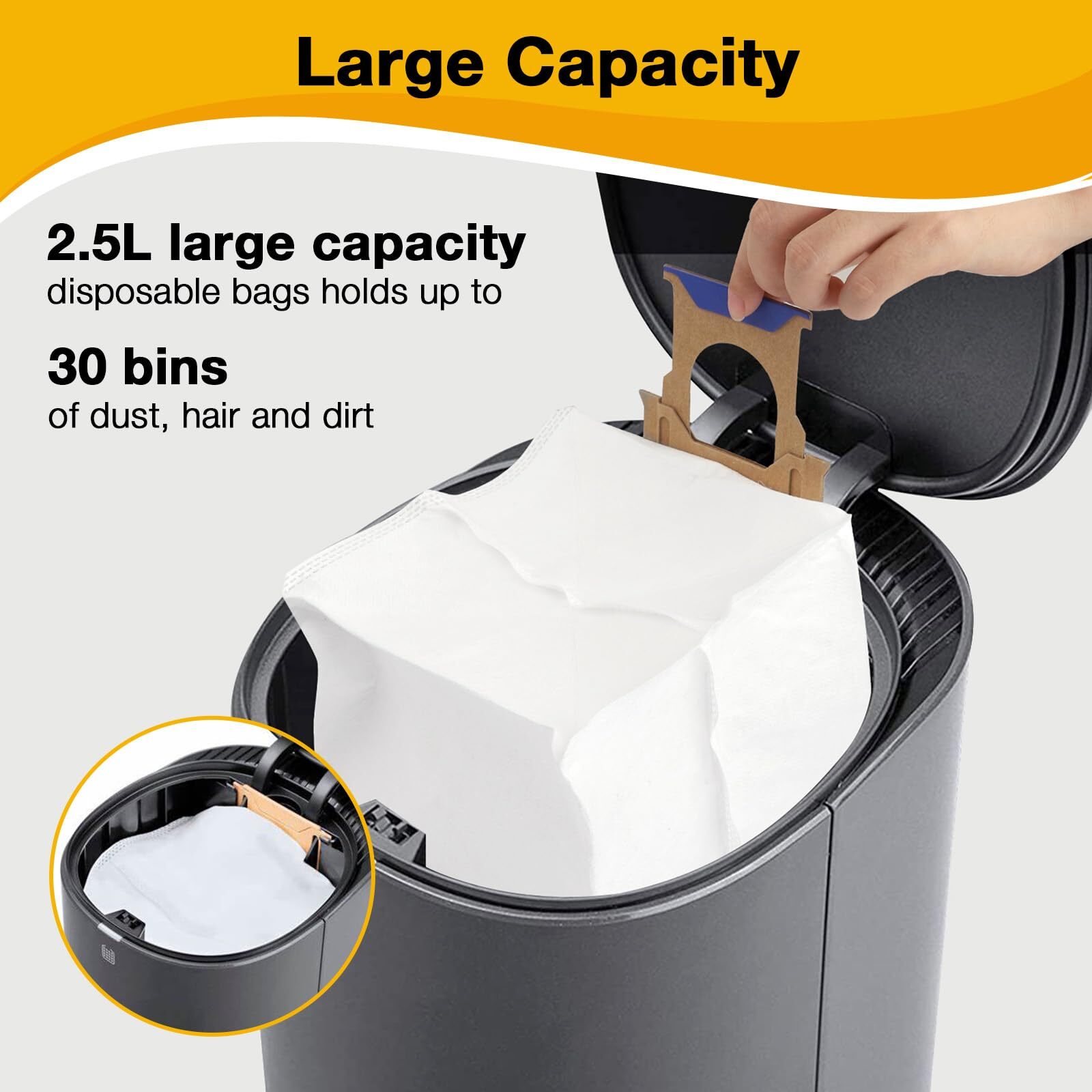 12 Pack Vacuum Dust Bags For Yeedi K781+ Vac Station 2.5l Autoempty Replacement