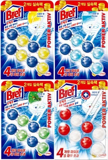 Henkel Bref WC Power Aktiv 4pack Toilet Bowl Cleaner(Lemon Pine Ocean Chlorine)