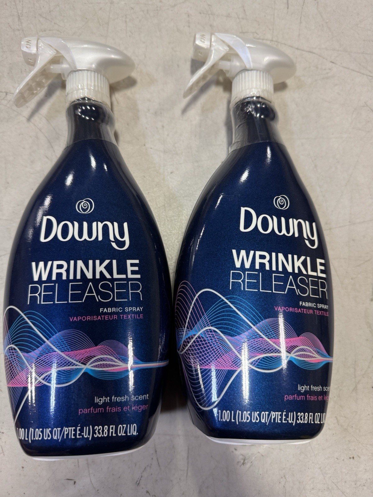 NEW Downy Wrinkle Releaser Fabric Spray Light Fresh Scent 33.8 Fl Oz (Pack of 2)