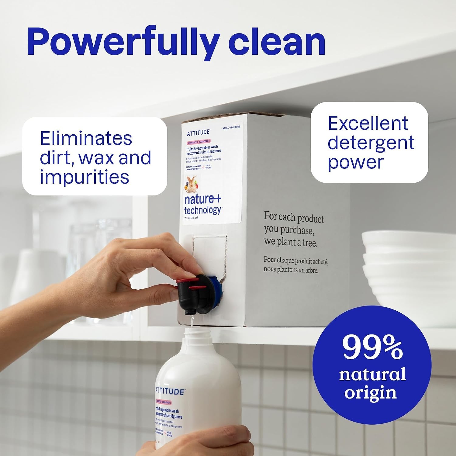 ATTITUDE 27.1 Fl Oz Produce Cleaner – Safe, Unscented, Streak-Free