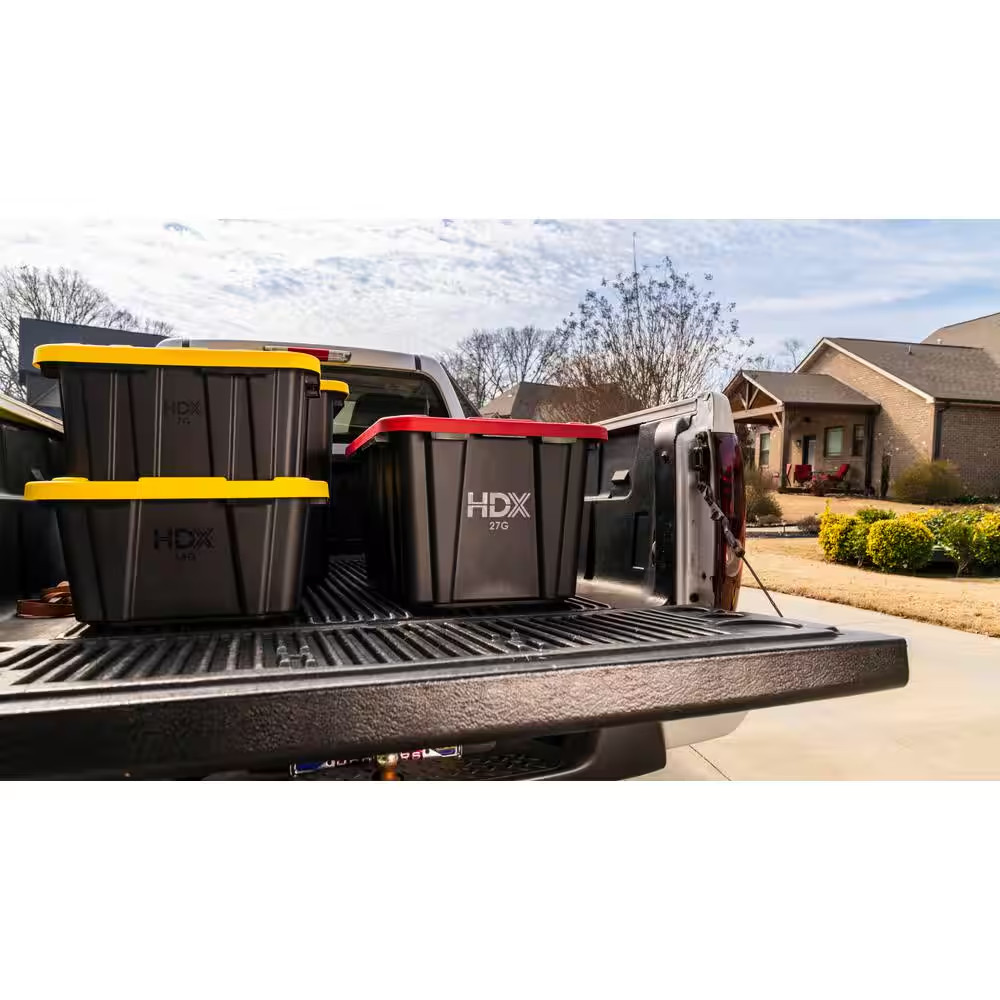 27 Gal. Tough Storage Tote in Black and Red