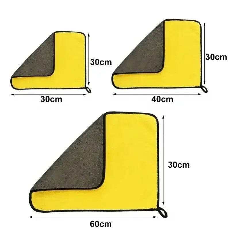 1/10Pcs Microfiber Towels Thicken Car Cleaning Towels Soft Drying Cloth Washing