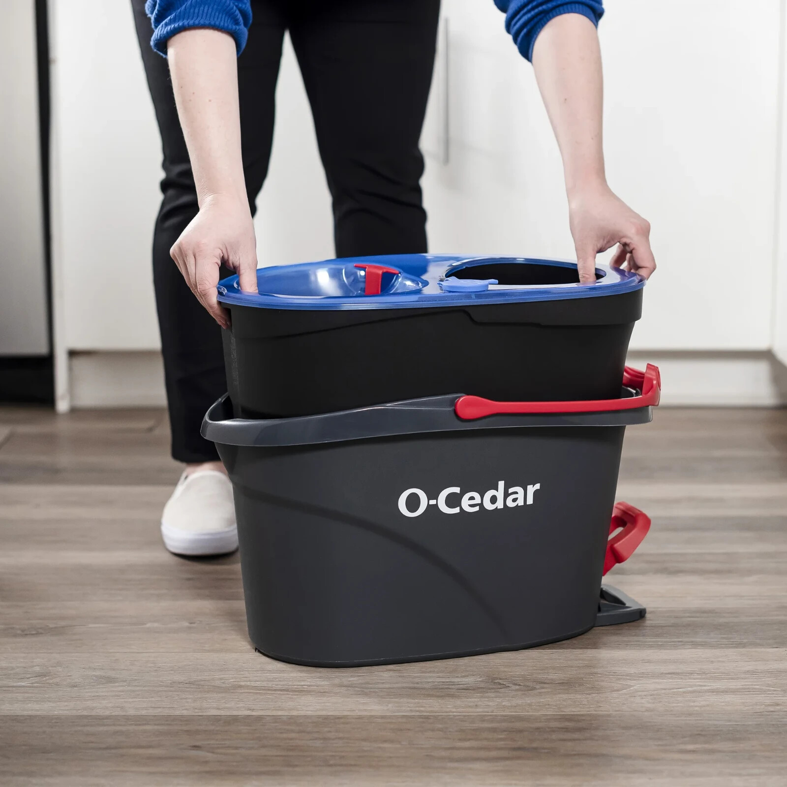 O-Cedar RinseClean Clean Water Spin Mop and Bucket System Clean with Clean Water