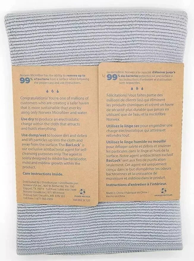 2 PCS (2 packs) Norwex Enviro Cloth Gray (Graphite) FAST FREE SHIPPING