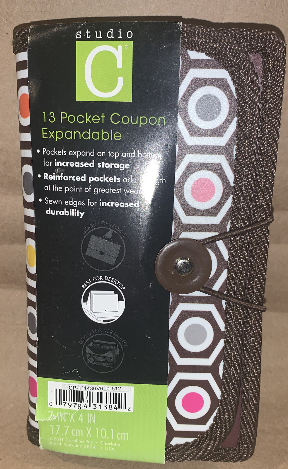 Studio C 13 Pocket Coupon Expanable Holder. New