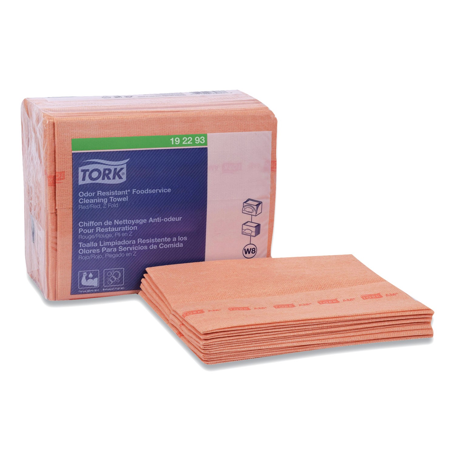 Small Pack Foodservice Cloth, 1-Ply, 11.75 x 14.75, Unscented, Red with Red Stri