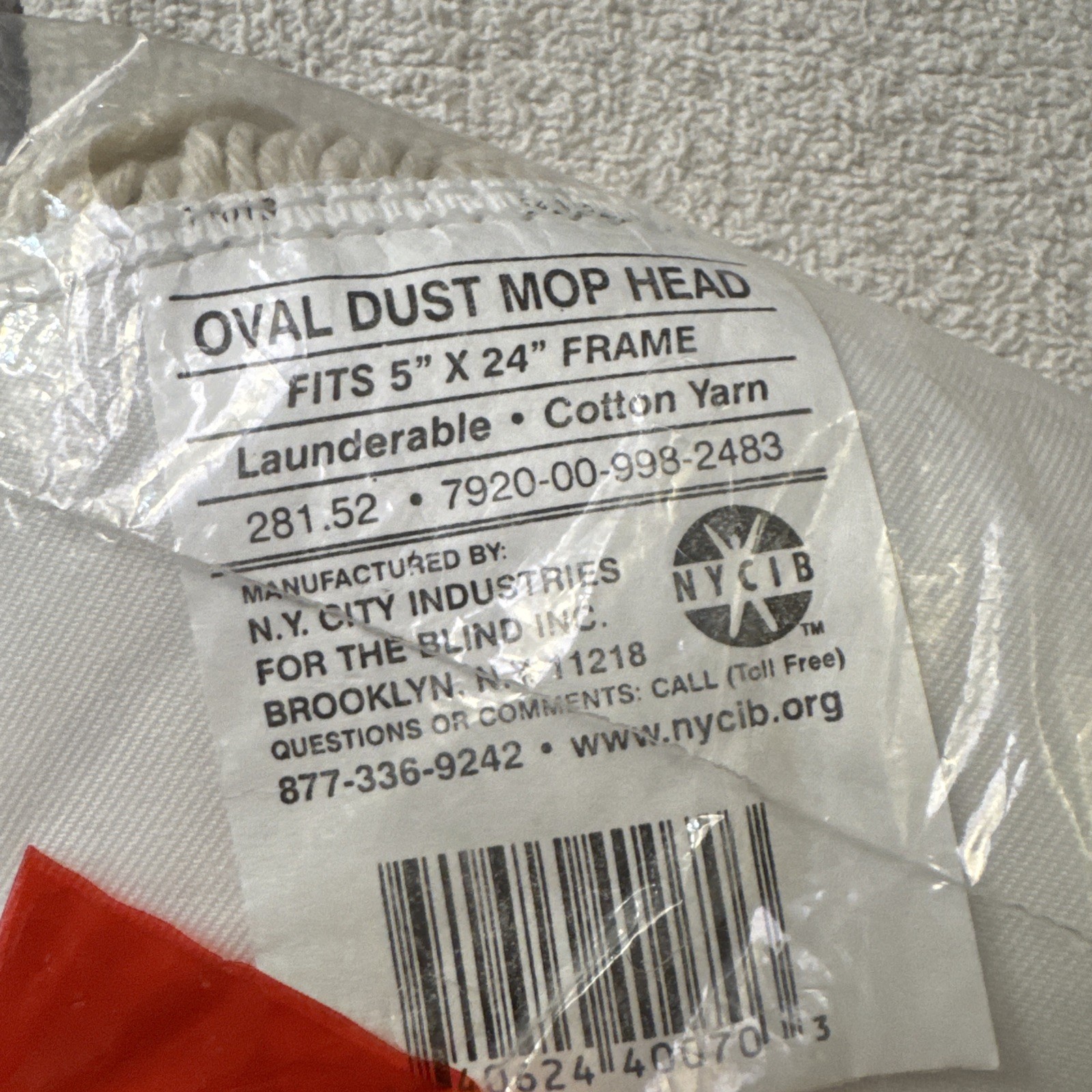 Skillcraft Oval Dust Mop Replacement Head. Fits 5″ X 24″ Frame ~ New