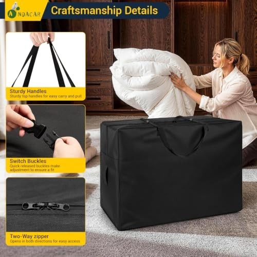 Folding Mattress Storage Bag Waterproof Oxford Cloth 58x26x18 Inch for 6 Inch