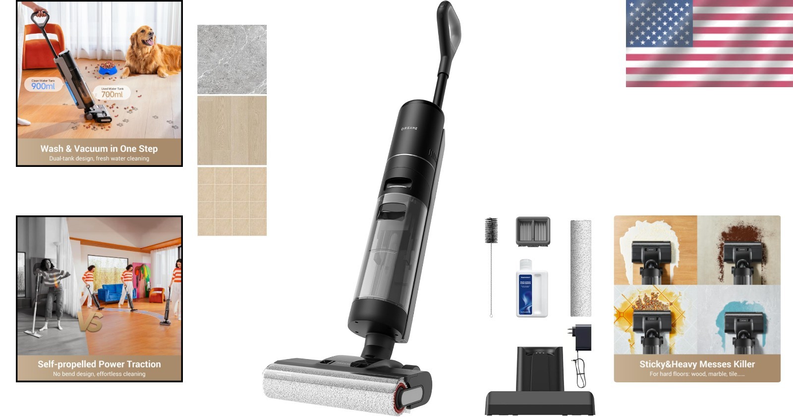 Powerful G10 Pro Cordless Vacuum and Mop with Dual Water Tanks – 35 Min Runtime