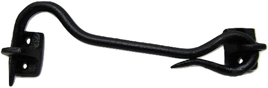 New 5.5 inch Black Cast Iron Barn Door Gate 2 Piece Latch Hook Cabin Mud Room