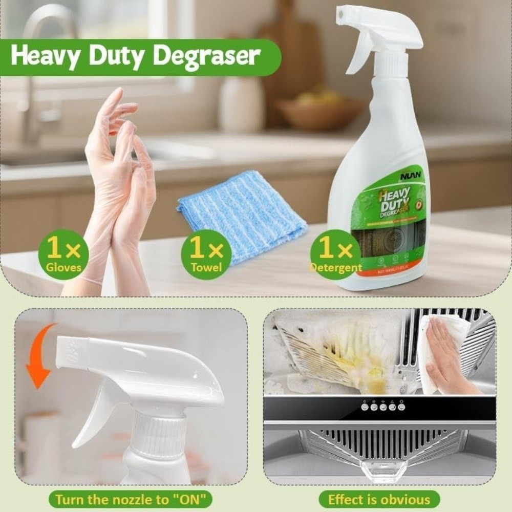 1/2Pack NUAN Cleaner Degreaser Spray, 16.91 oz, Heavy Duty Cleaner for Grease