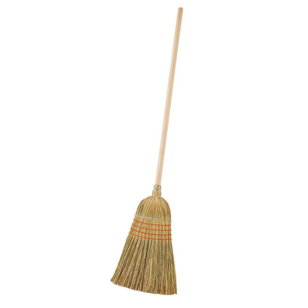 Giant Commercial Corn Broom 15 Inch Sweeping Width Heavy Duty Use Straw Cleaning