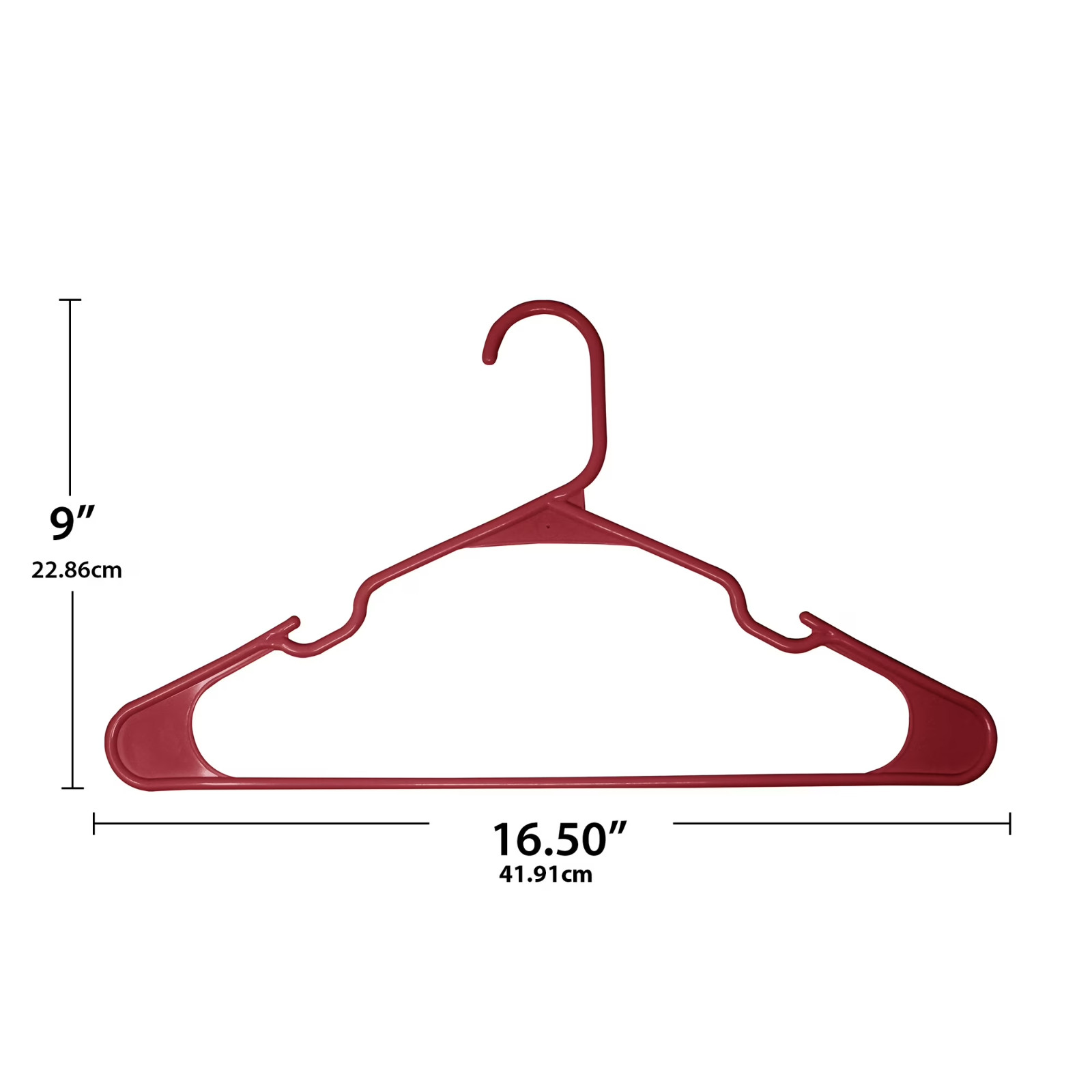 Mainstays Closet Clothing Red Durable 18 Large Plastic Hangers
