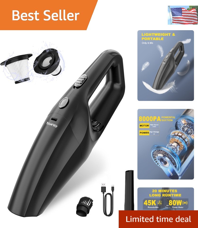 Effortless Cleaning with 8000PA Cordless Handheld Vacuum – Quiet & Efficient