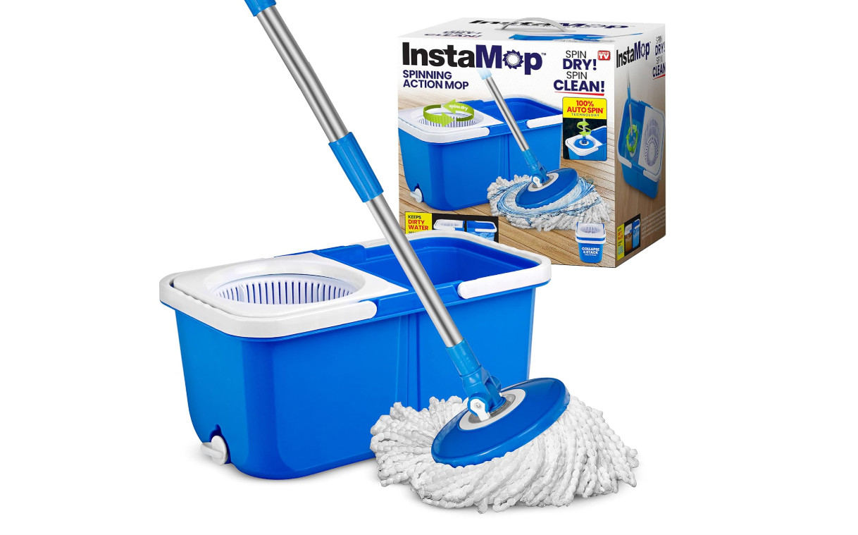 Insta Mop Spin Mop, Mop and Bucket with Wringer Set – FREESHIPPING
