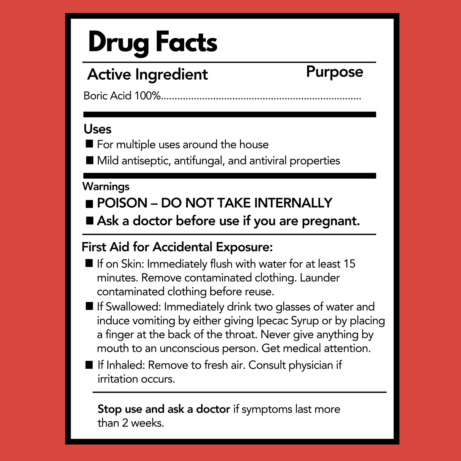 Arymar 100% Pure Boric Powder Granulated, Multi-Purpose Cleaner 4 fl oz (2-Pack)