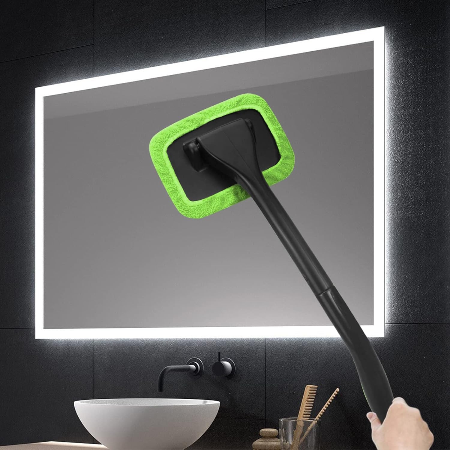 Car Windshield Cleaning Tool, Windshield Cleaner with 4 Washable and Reusable Mi