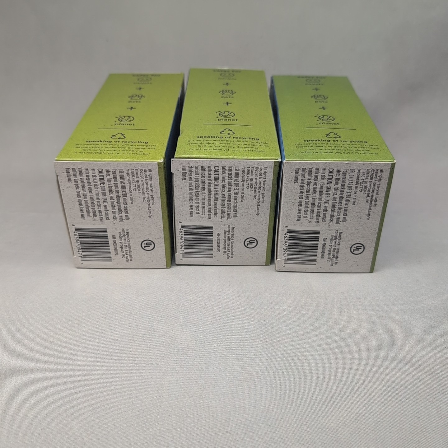 3 pk Enviroscent Plug Hub Warmer Kit Spring Water & Lotus 0.51 oz.