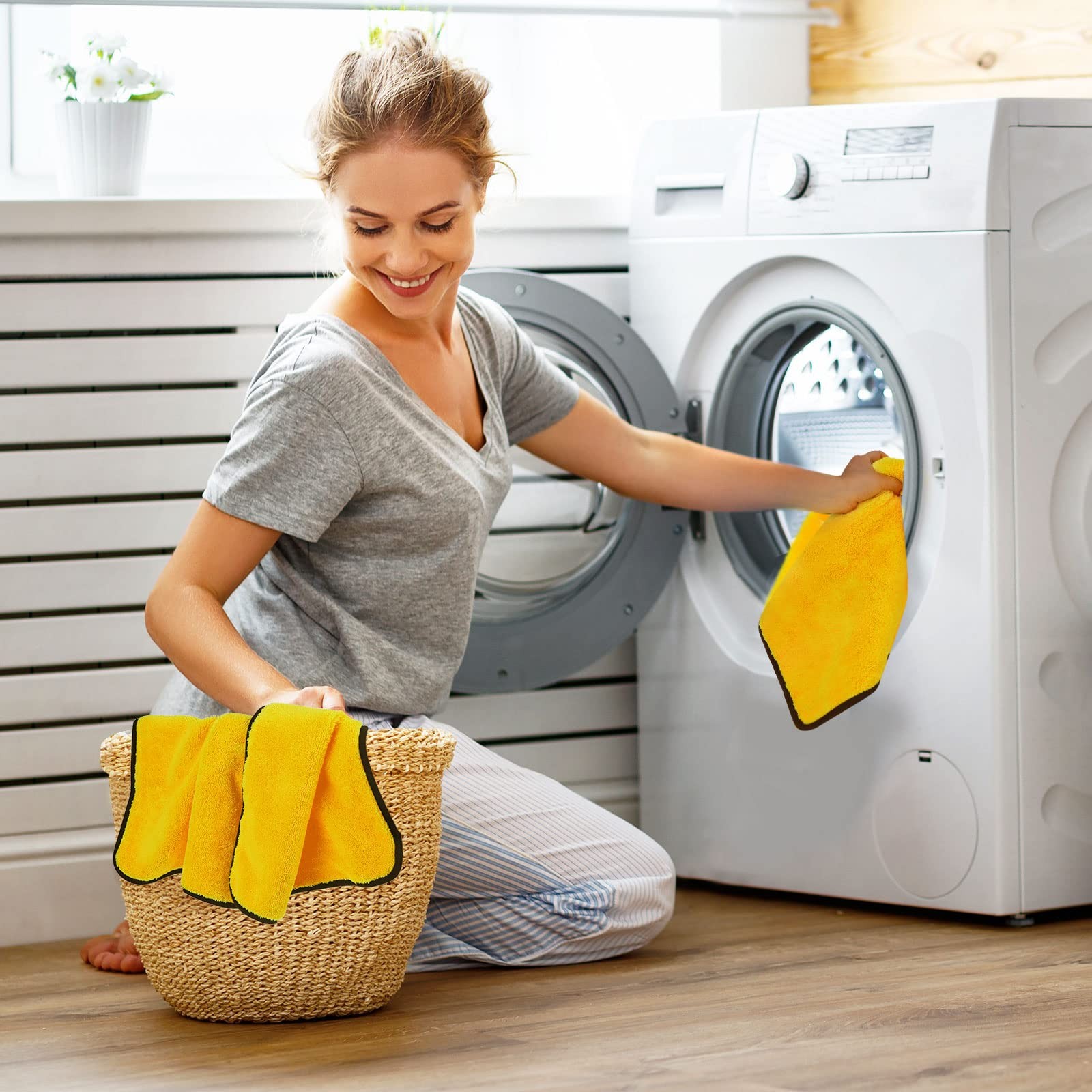 40 Pcs Microfiber Towels:16″x16″ Microfiber Drying Towels Bulk Micro Fiber Ca…