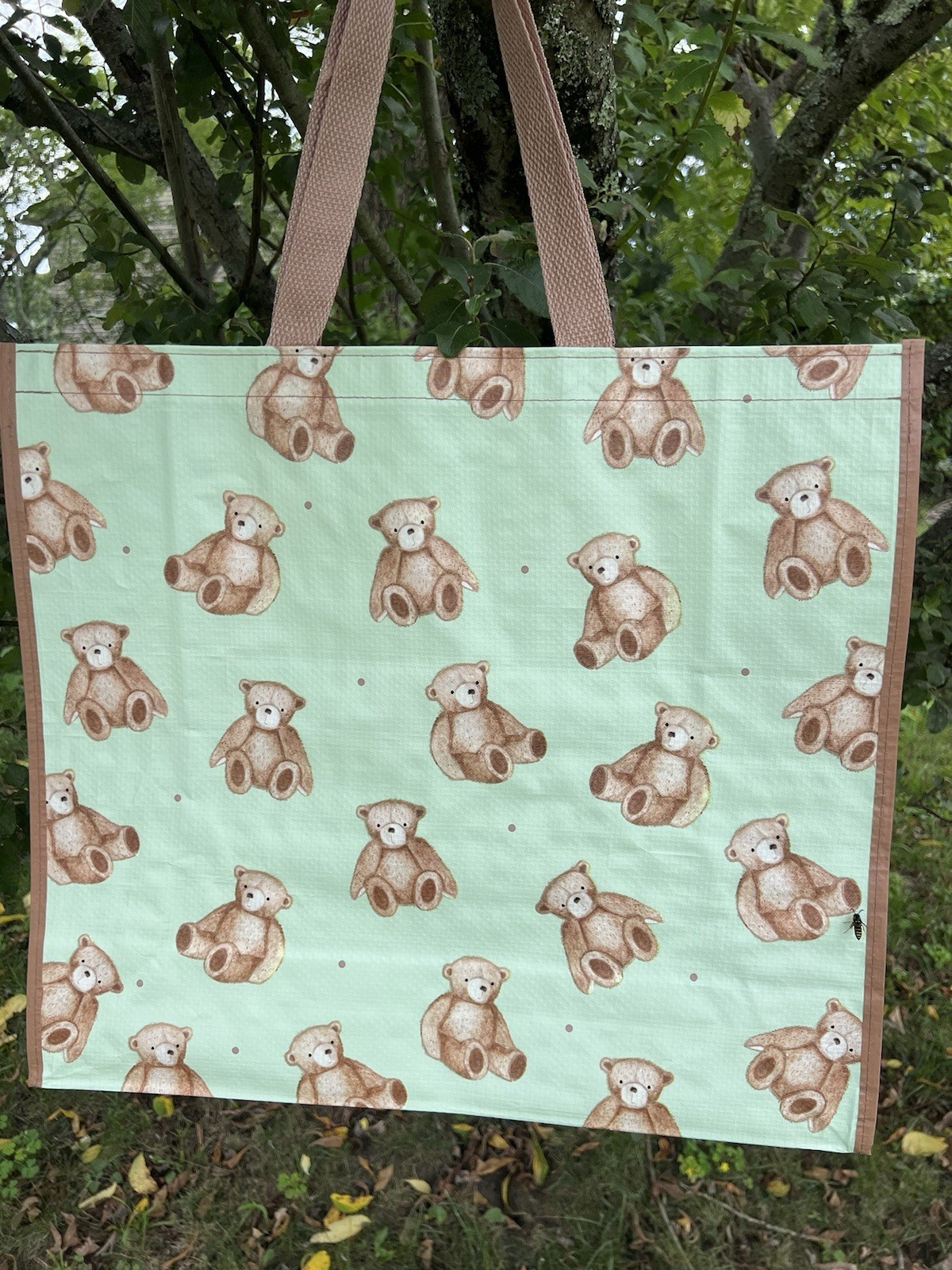NEW Reusable Large Shopping Grocery Bag Tote TEDDY 🧸 BEARS all over