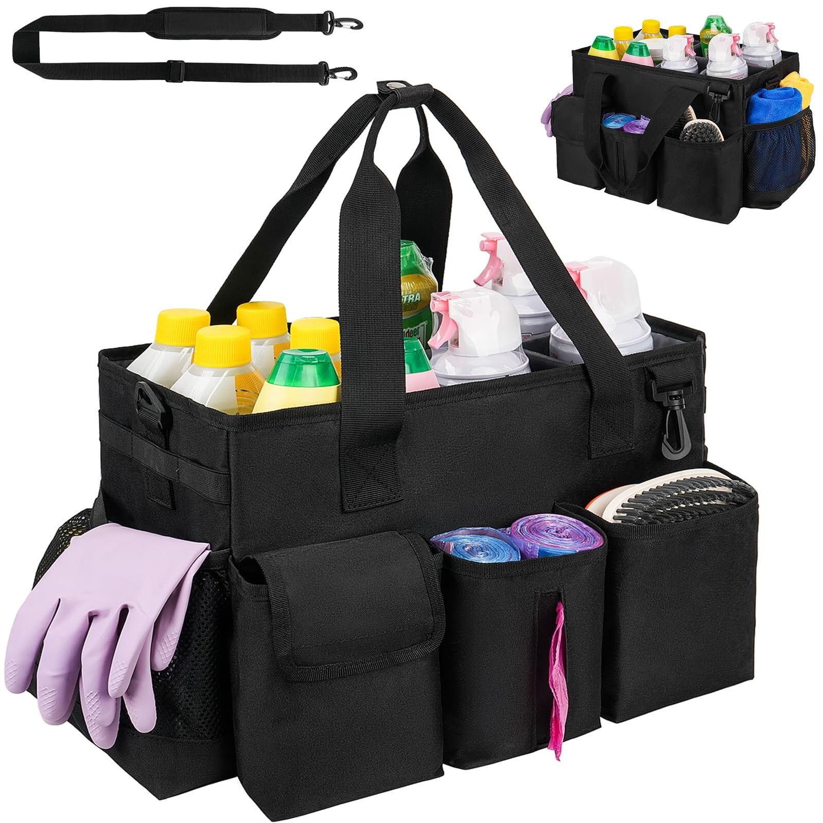 Cleaning Caddy,Cleaning Bag for Housekeepers,Cleaning Supplies Organizer with…